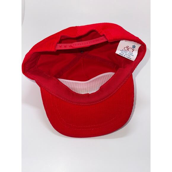 VTG Snowbird Corduroy Snapback Red SCI 100% Cotton skiing snowboard - Picture 5 of 5